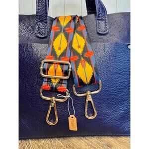 Crossbody Purse Aztec Yellow Red Blue Black Bag Strap Guitar Strap NEW